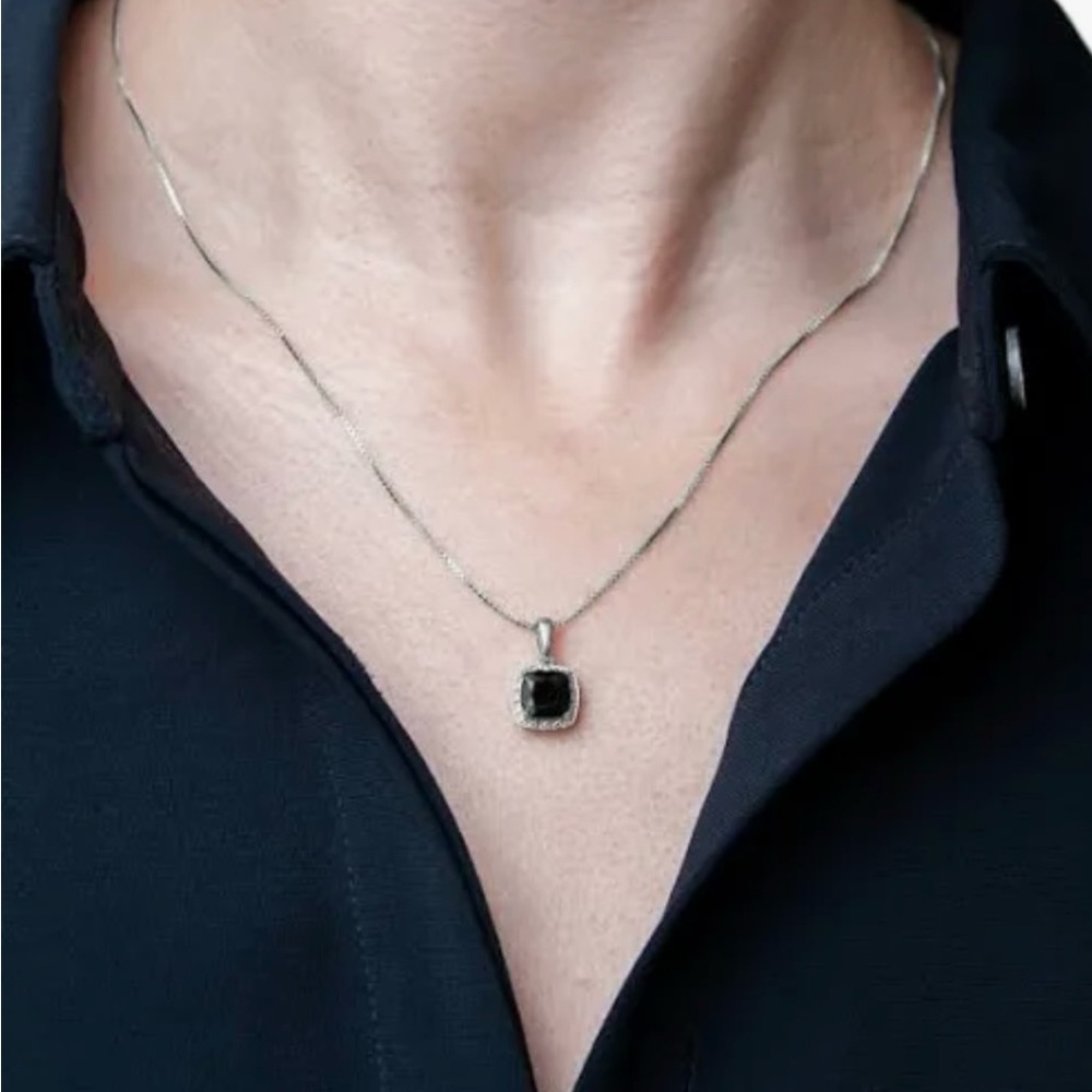 Onyx, Diamonds, and 925 Silver Jewelry Set - Picture 3 of 6
